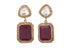 Pave Rosecut Polki Diamond & Ruby Drop Earrings, (DER-023)